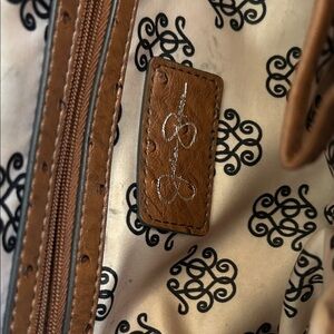 Jessica Simpson Tan and Cream Patterned Bag
